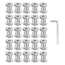 20Pcs M4x4mm Hex Chicago Screws 5x6mm Binding Posts Socket Cap Bolt Nut Silver