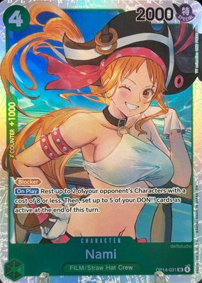   Nami   OP14-031 SR The Azure Sea's Seven Holo Foil One Piece TCG NM