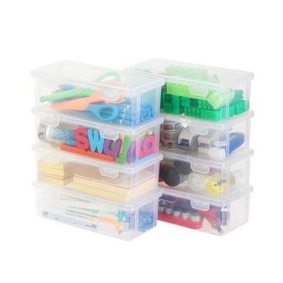 8-Pack Clear Pencil Cases and Pencil Boxes, Clear Rectangular Large - 8 Pack