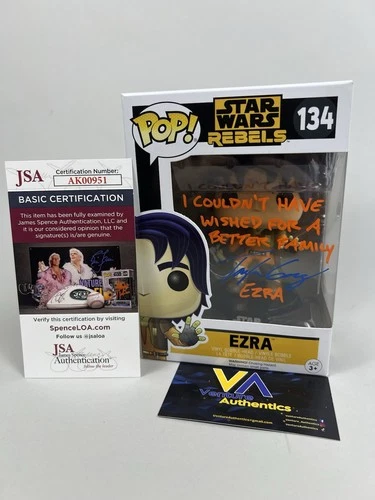 Taylor Gray Signed Ezra Bridger 134 Star Wars Rebels Funko Pop w/ JSA COA
