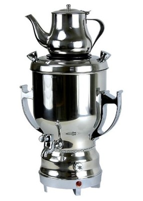 Electric 4.5L Stainless Steel Samovar Tea Maker w/ 32oz Kettle 110V 1300W