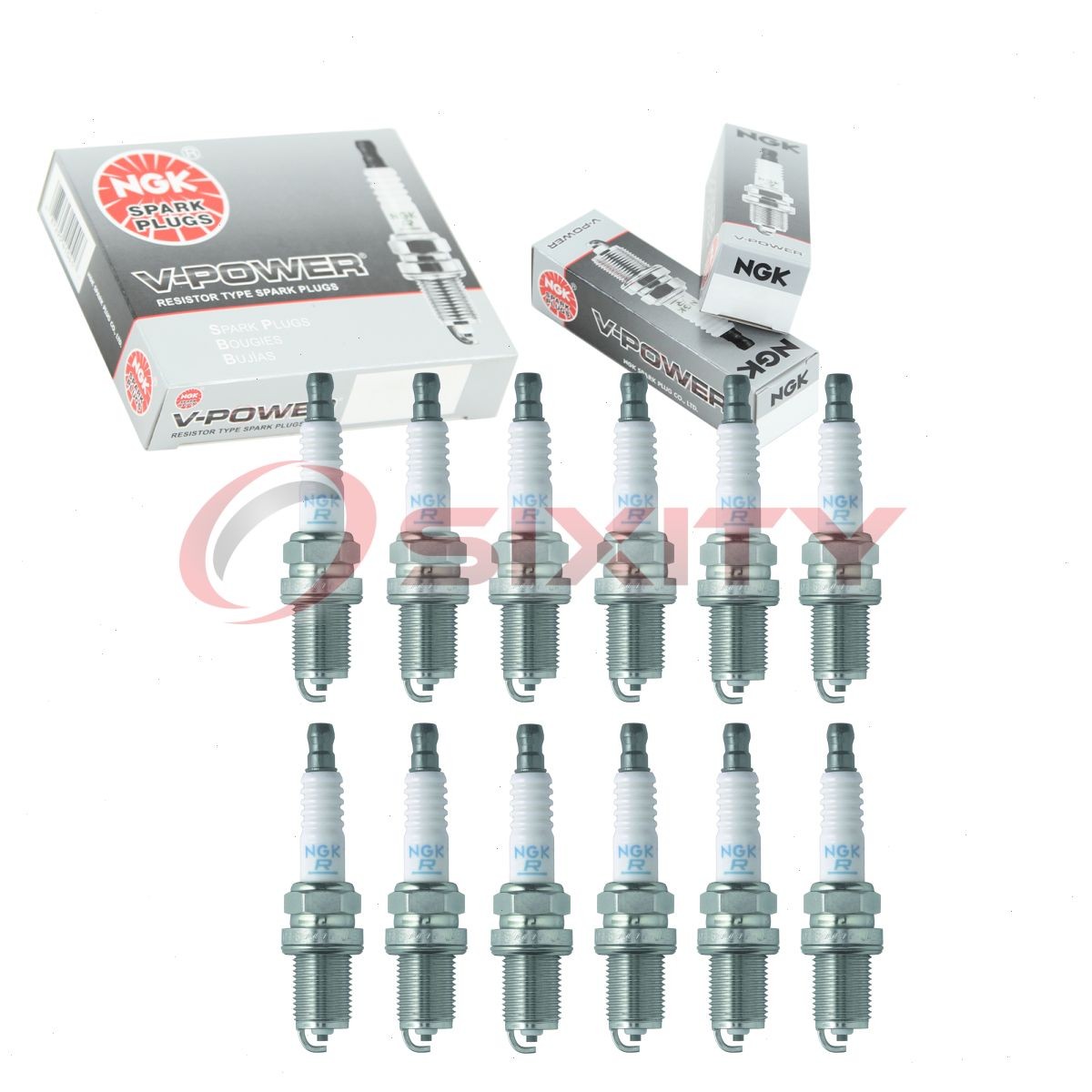12 pcs NGK V-Power Spark Plugs for 1994-2002 Mercedes-Benz SL600 6.0L  6.0L wi