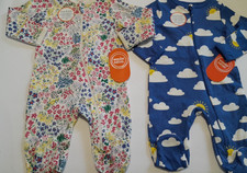 Wonder Nation Baby 0-3M 2 Pc Two Way Zip Footed Sleeper Pajama Lot NWT
