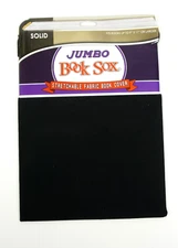 Jumbo Book Sox Stretchable Fabric Book Color Solid Black 9"X11" +