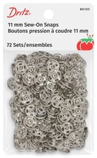 Sew On Snaps Size 1 Nickel 72 Sets 1, 72ct,