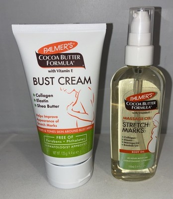 Bundle Of 2- Palmer's products / Bust Cream 4.4oz & Stretch Mark Massage Oil 3.4