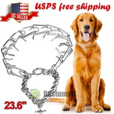 LARGE Dog Training Prong Collar Pinch Choke Chain Steel Metal Adjustable 16"-23"