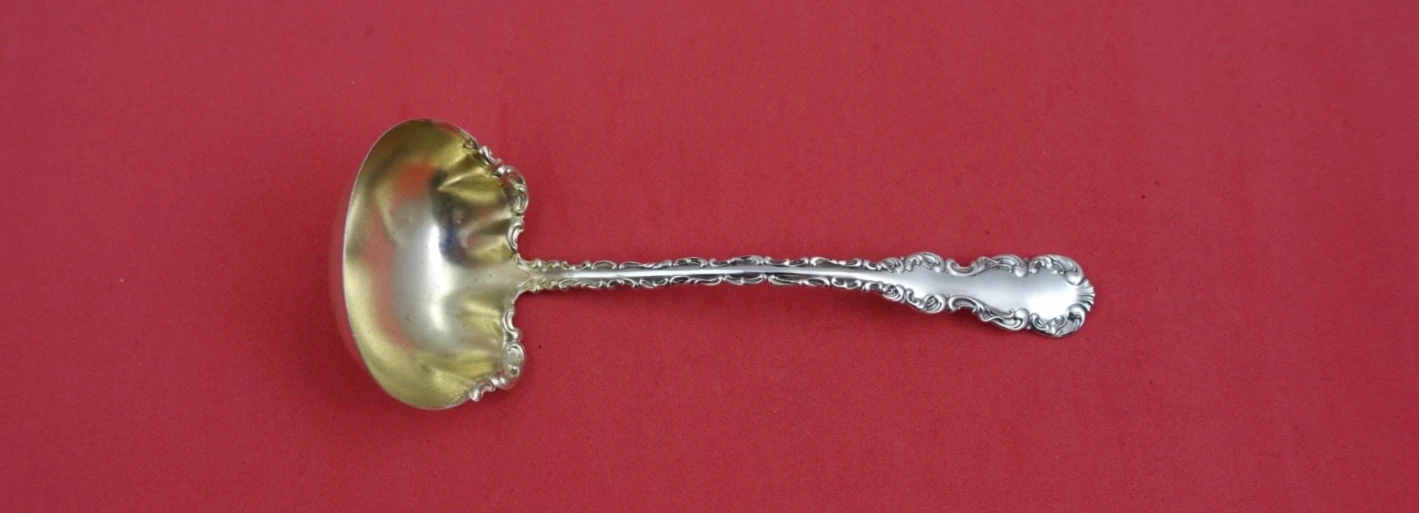 Louis XV by Whiting Gorham Sterling Silver Sauce Ladle gold washed 5"