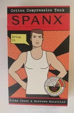 NWT Spanx Tank Top 611 Mens Control Undershirt Compression Slimming White Sz.M