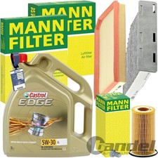 MANN INSPEKTIONSPAKET+CASTROL 5W-30 ÖL passend für 2.0 TFSI VW PASSAT B6 GOLF 5