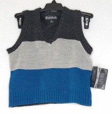 NWT English Laundry Toddler Sweater Vest Size 4T Blue Gray Striped New With Tags