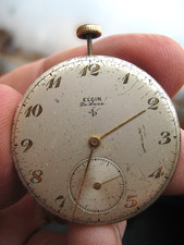 Vtg 1950 10S ELGIN Pocket Watch MOVEMENT 17J 5 Adj. Grade 542 Model 5