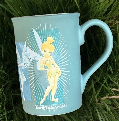 Tink Mug Disney Parks Tinkerbell Coffee Cup Green Teal Stoneware 5 Poses 12oz - Picture 18 of 19