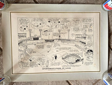 1990 SPORTSMAN'S PARK ST. LOUIS Browns & Cardinals 16x22 Ballpark Litho MUSIAL +