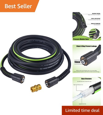 #ad Kink Resistant 25FT Power Washer Hose 3200 PSI M22 Connectors for Versatility $28.79