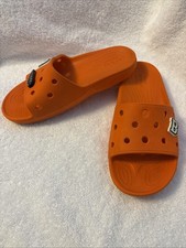 Unisex Crocs Classic Slides Sandals W/ Jibbitz Orange Sz M5 W 7
