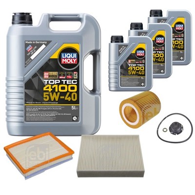 FEBI Inspektionspaket 8L LIQUI MOLY Top Tec 4100 5W-40 für BMW 3er F30 F80