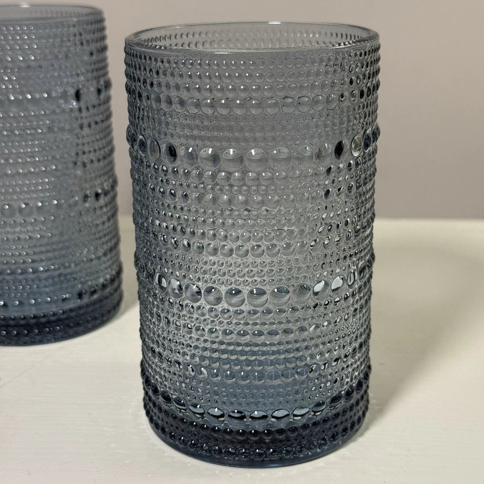 Juego de 4 vasos con textura de guijarros Fortessa Jupiter 13 OZ azul aciano Foto 3 de 4