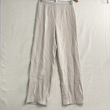 Giorgio Armani Silk Wide Leg Pants Beige Made in Italy Size 44 Flawed