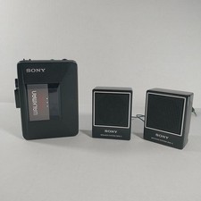 Sony WM-A12 WM-B12 Cassette Walkman With SRS-3 Speakers WORKS GREAT NEW BELTS