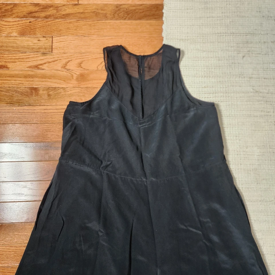 Madewell Parkview без рукавов шелк платье черный качели Flowy карманы декольте M - Изображение 4 из 4