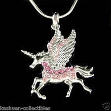 Collana Giocattolo Unipeg Rosa Fatto Con Cristallo Swarovski Pegaso UNICORNO