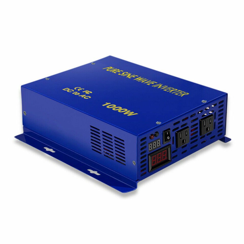 DC to AC Power Inverter 1000W Pure Sine Wave Inverter 24V to 120/220V ...