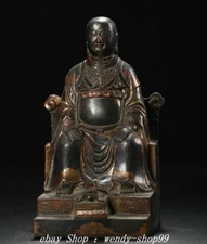 Qianlong Marked Bronze Gilt Folk Myth Immortal Xuanwu Dadi Emperor God Statue
