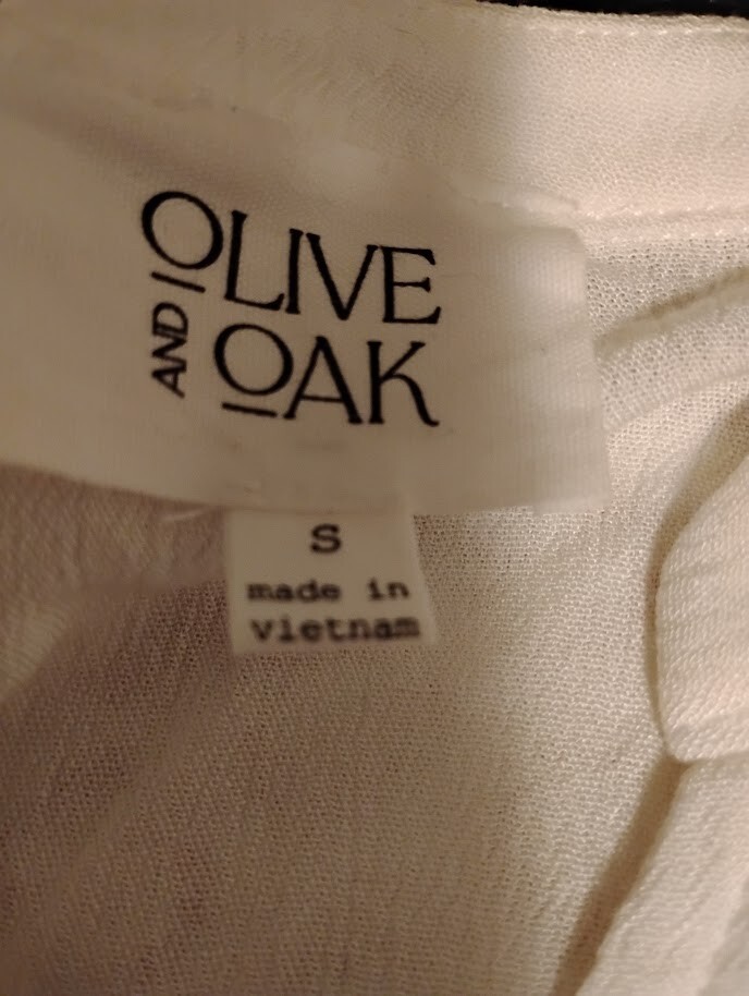 OLIVE and OAK Brand, Women's Oversized Blouse, Size: Small (White)