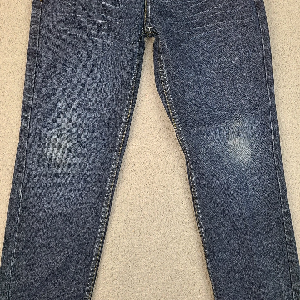 Jeans Akademiks Niñas Talla 10 Azul Pierna Recta Bordados Algodón Juvenil Foto 3 de 4