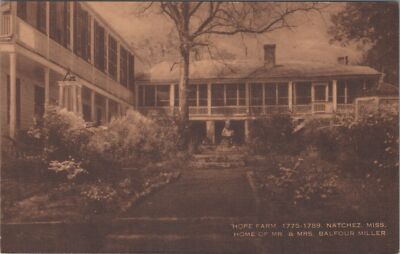 Postcard Hope Farm Natchez Mississippi Mr & Mrs Balfour Miller 