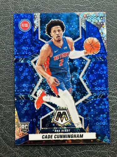 2021-22 Panini Mosaic -NBA Debut #261 Cade Cunningham (RC) Blue Fast Break /85