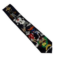 VTG Looney Tunes Mania Character Tie Football Game Sports Bugs Bunny Daffy Duck