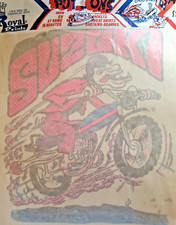 Original Vintage Suzuki Motorcycle Iron On /Transfer only  NOS L H MFG. X42