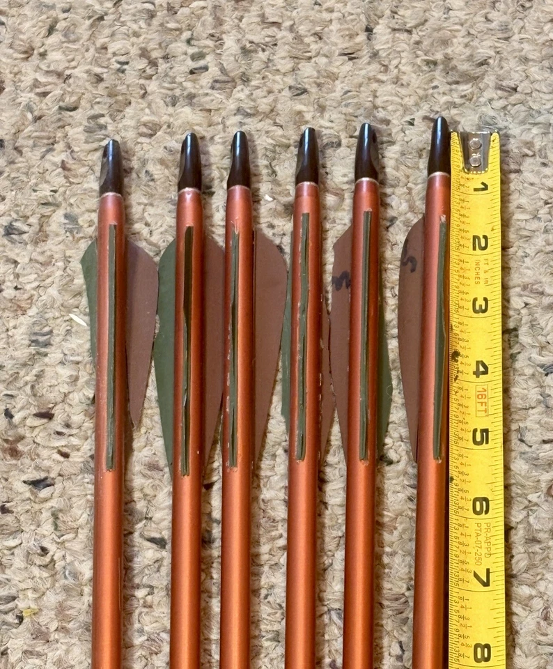 Easton 2514 Autumn Orange XX75 shafts Old Style Nocks- 6 Total 27” 2/Thumpers - Image 4 of 4