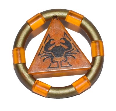 ☀️NEW Lego Atlantis Trans ORANGE TREASURE KEY - Crab Minifig