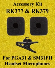 Shure RK377 / RK379 Accessory Kit for PGA31 + SM31FH Headset Microphone NEW OEM