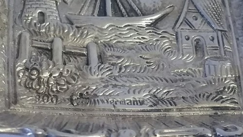 Set of 5 Interesting 800 Silver Germany Antique Ashtray - Picture 5 of 6