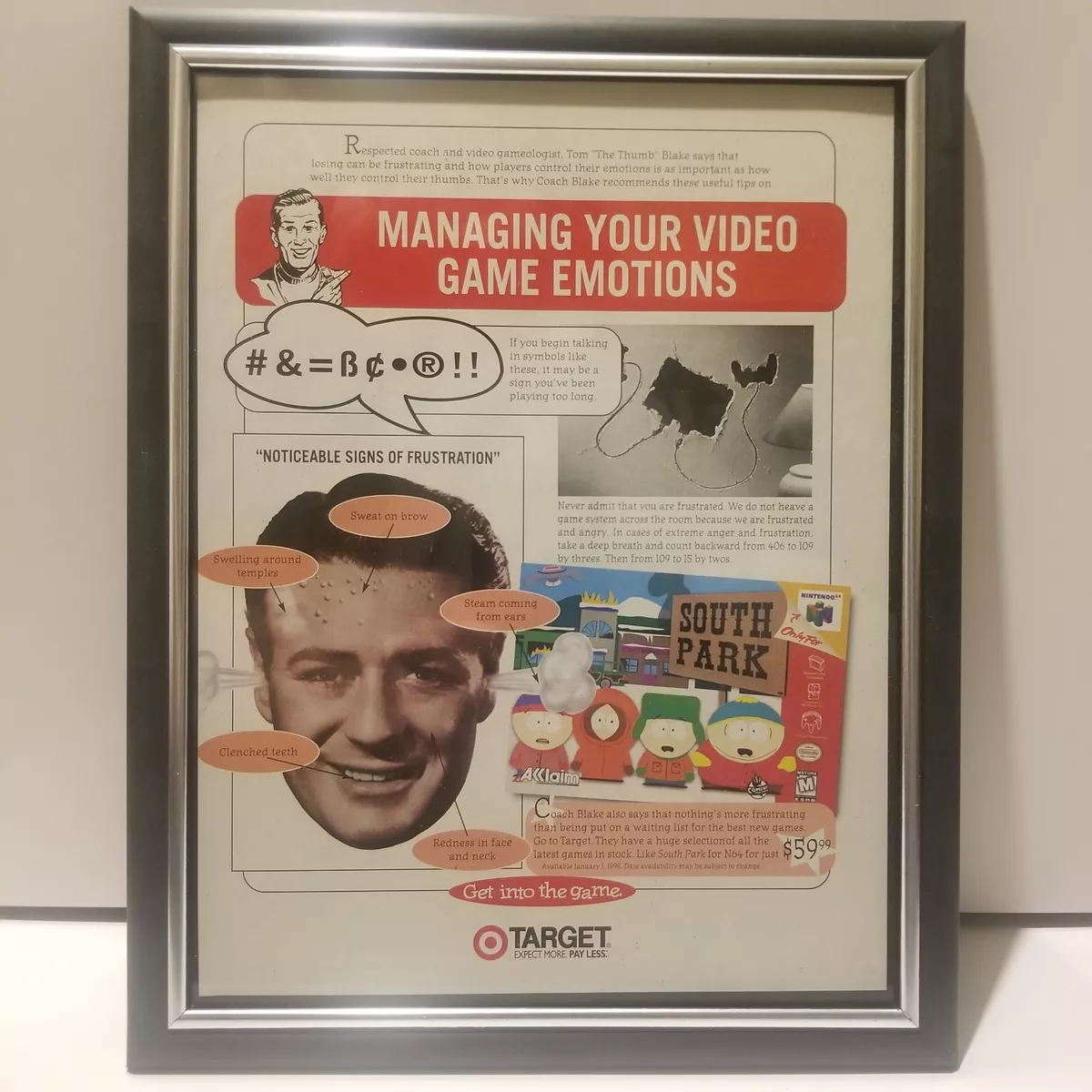 Framed Vintage Video Game Ad Inserts Huge Selection SNES N64