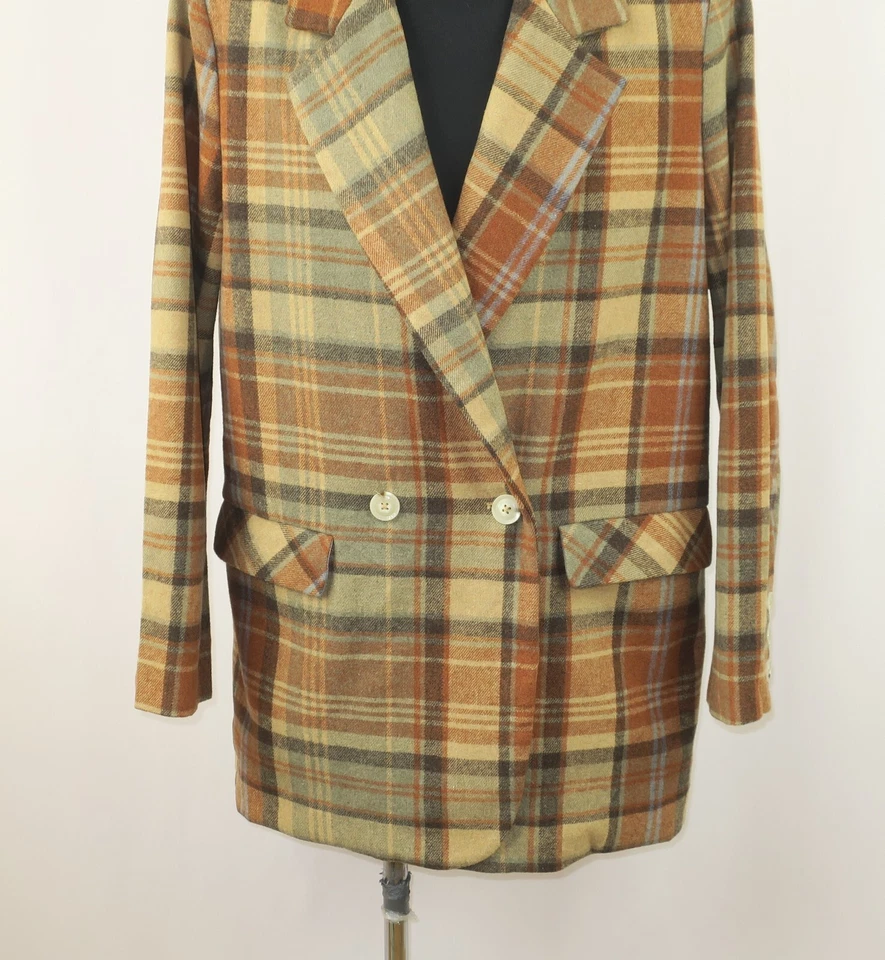 FREE PEOPLE WOMENS CHECKERED COAT WITH WOOL size XL - Image 3 of 4