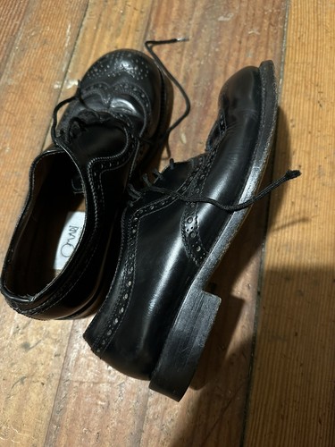 Vintage Omari schwarz Leder hergestellt in Italien Budapester elegante Schuhe 7 7,5 Herren - Bild 11 von 13