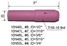 TIG Ceramic Cup 10N48 Long #6 Welding ALUMINA Nozzle 3/8" TIG 17, 18, 26 Qty 10
