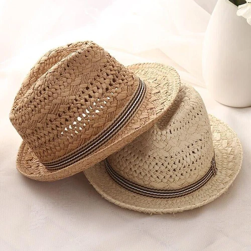 Nuevo Sombrero de Paja de Verano Playa Hombres Sol Panamá Jazz Fedora para Hombres y Mujeres Moda - Imagen 3 de 8