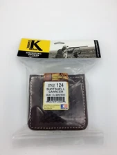 Triple K 124 Leather Shotshell Carrier Belt Pouch, Basket Weave Walnut Oil Brown