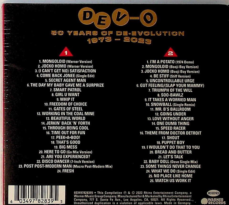 DEVO -50 Years Of De-Evolution -1973-2023 (2-CD -NEW) Best Of/Hits/Demo/Remix - Image 2 of 2