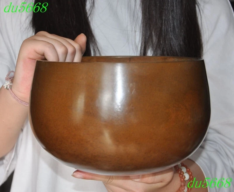 8.4" Budismo Tíbet Bronce Puro Cuenco Voz Buda Buda Tazón Sonido Estatua Foto 4 de 4