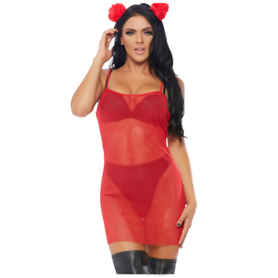 Sheer Mesh Mini Dress Sleeveless Slip Style Layering Costume Club FORPLAY Small
