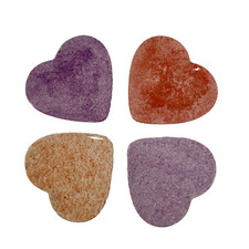 Maryse Boxer Hand Painted HEART SHAPED Plates Made in England Set of 4