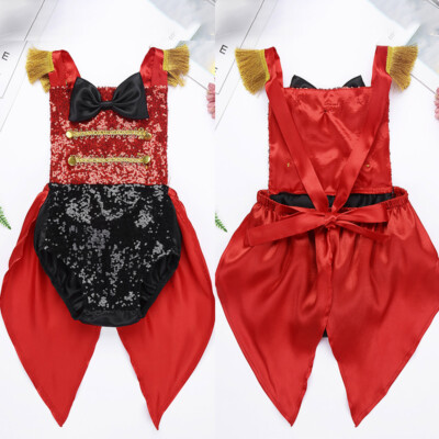 Säuglingsbaby Bodysuit Pailletten Romper Showman Jumpsuit Zirkus Rollenspiel