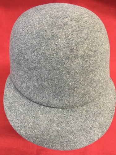 Vintage Geo W Bollman Excello 100% Gray Wool Fedora Bowl Equestrian Hat Cap - Picture 2 of 6